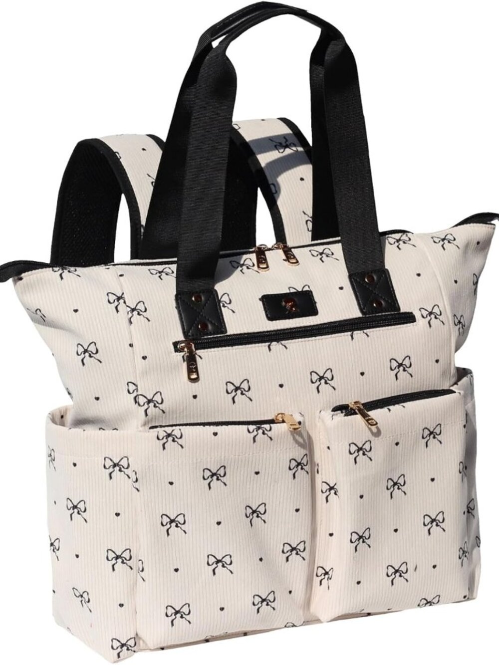 Diaper Tote Bag Totepack Backpack 2 in 1 for Women Multifunctional Large Capacit
